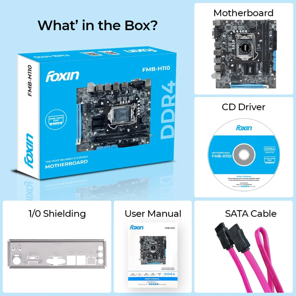Foxin Motherboard H110 DDR4 Motherboard For Intel 6th | 7th | 8th | 9th Gen  with NVME view 5